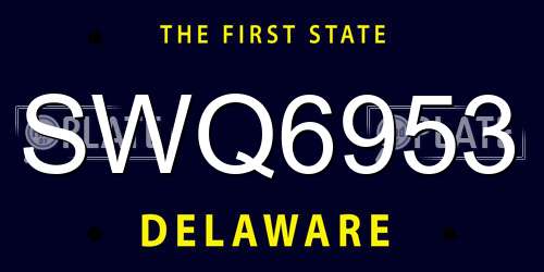 SWQ6953 Delaware License Plate