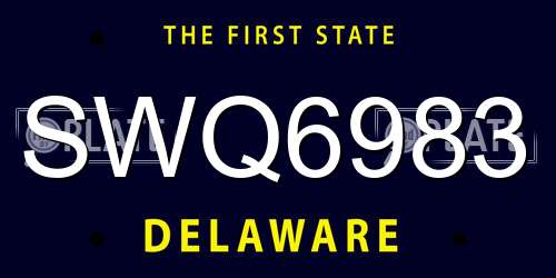 SWQ6983 Delaware License Plate