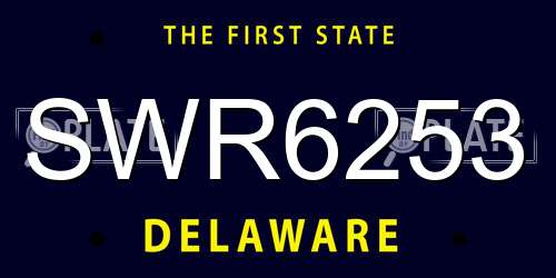 SWR6253 Delaware License Plate