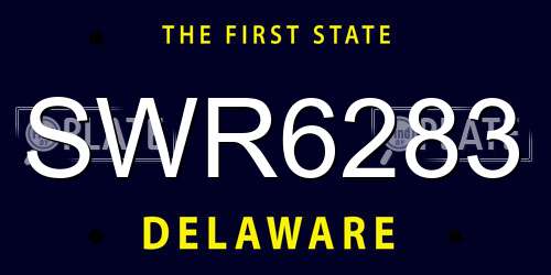 SWR6283 Delaware License Plate