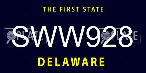 SWW928 Delaware License Plate
