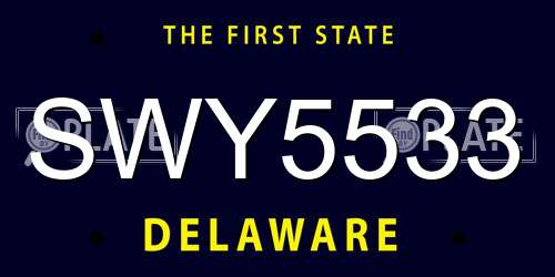 SWY5533 Delaware License Plate