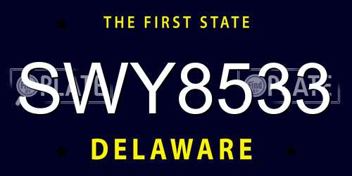 SWY8533 Delaware License Plate