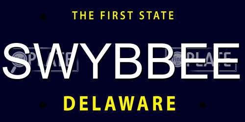 SWYBBEE Delaware License Plate