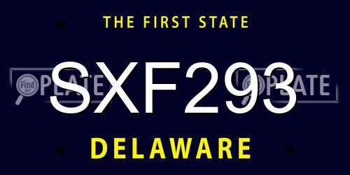 SXF293 Delaware License Plate
