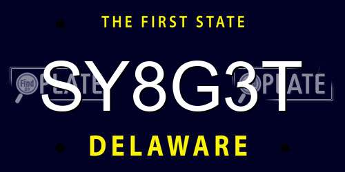 SY8G3T Delaware License Plate