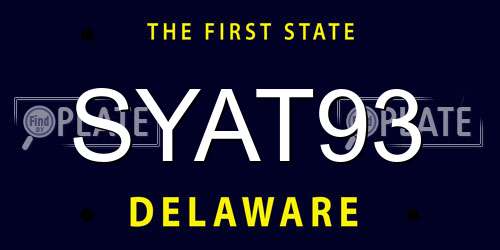 SYAT93 Delaware License Plate