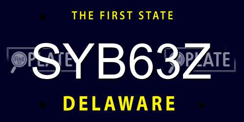 SYB63Z Delaware License Plate