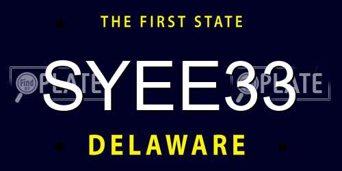 SYEE33 Delaware License Plate