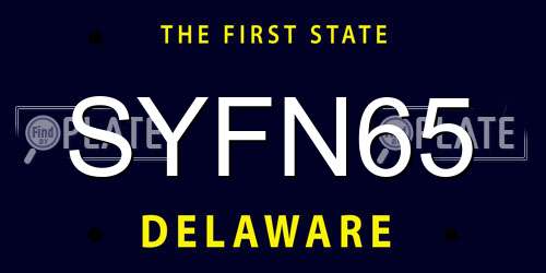 SYFN65 Delaware License Plate