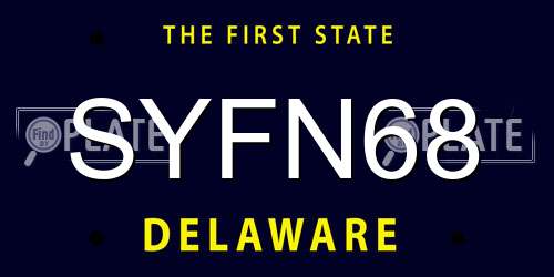 SYFN68 Delaware License Plate