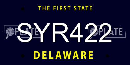 SYR422 Delaware License Plate