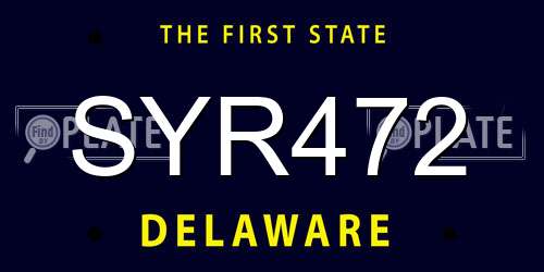 SYR472 Delaware License Plate