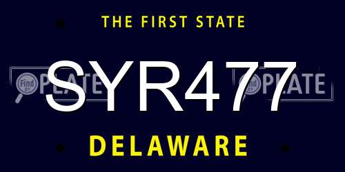 SYR477 Delaware License Plate