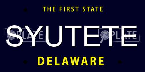 SYUTETE Delaware License Plate