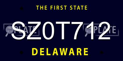 SZ0T712 Delaware License Plate