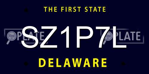 SZ1P7L Delaware License Plate