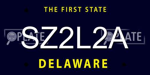 SZ2L2A Delaware License Plate
