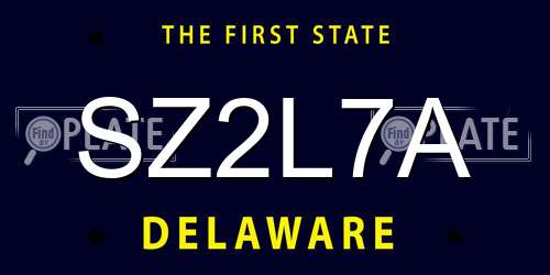 SZ2L7A Delaware License Plate