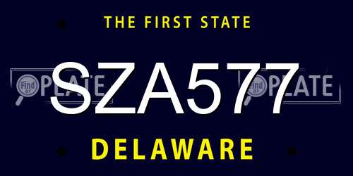SZA577 Delaware License Plate