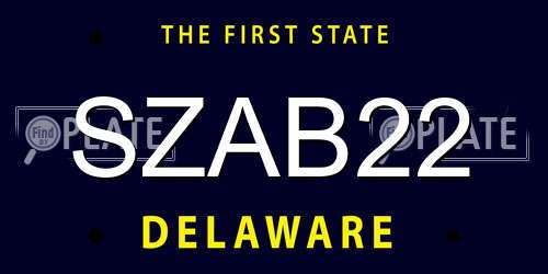 SZAB22 Delaware License Plate