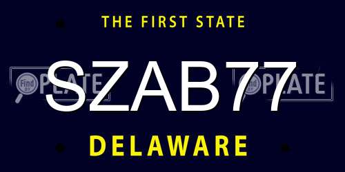 SZAB77 Delaware License Plate