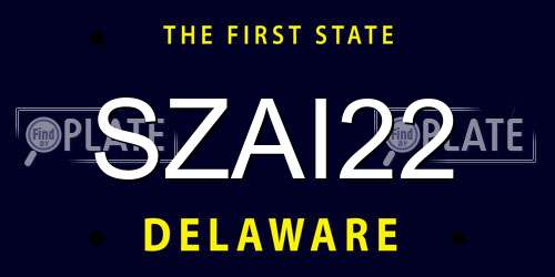 SZAI22 Delaware License Plate
