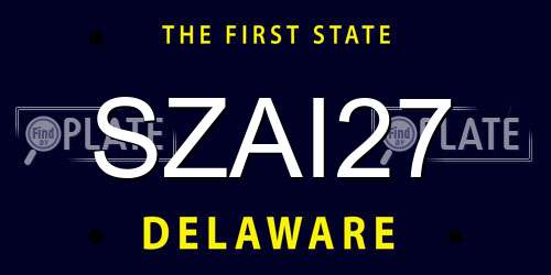 SZAI27 Delaware License Plate