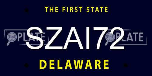 SZAI72 Delaware License Plate