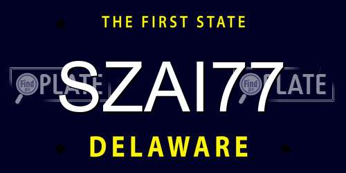 SZAI77 Delaware License Plate