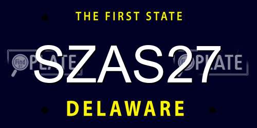 SZAS27 Delaware License Plate