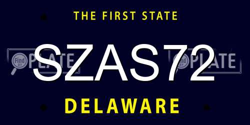 SZAS72 Delaware License Plate