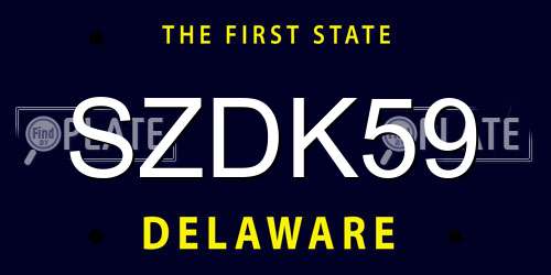 SZDK59 Delaware License Plate