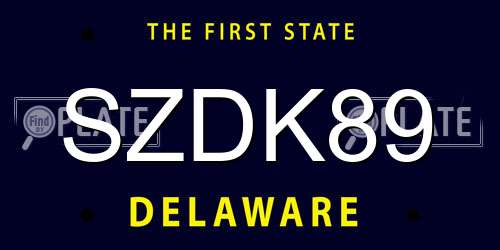 SZDK89 Delaware License Plate