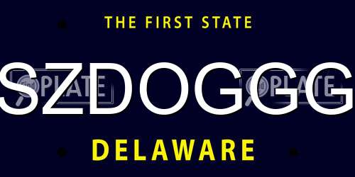 SZDOGGG Delaware License Plate