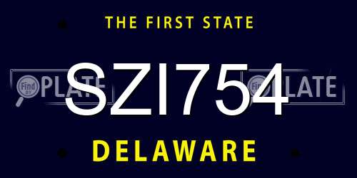 SZI754 Delaware License Plate