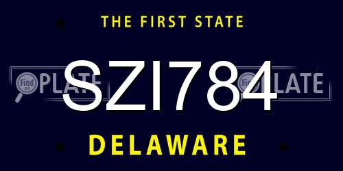 SZI784 Delaware License Plate