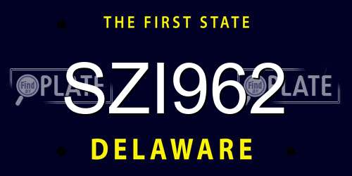 SZI962 Delaware License Plate