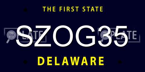 SZOG35 Delaware License Plate