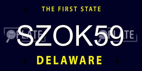 SZOK59 Delaware License Plate
