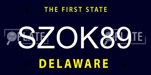 SZOK89 Delaware License Plate