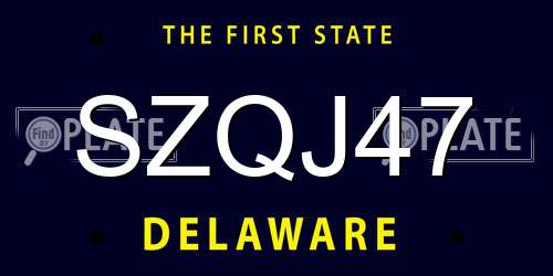 SZQJ47 Delaware License Plate