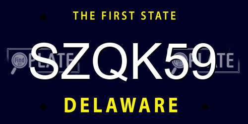 SZQK59 Delaware License Plate