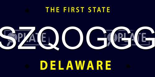 SZQOGGG Delaware License Plate