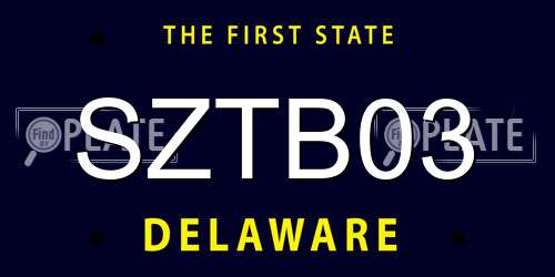 SZTB03 Delaware License Plate