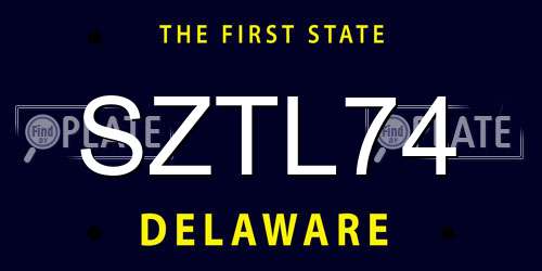 SZTL74 Delaware License Plate