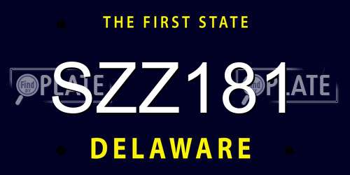 SZZ181 Delaware License Plate