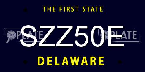 SZZ50E Delaware License Plate