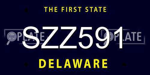 SZZ591 Delaware License Plate