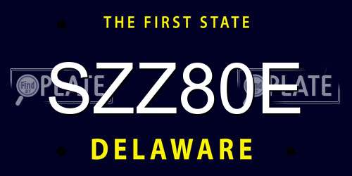SZZ80E Delaware License Plate
